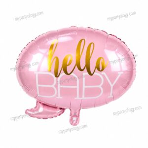 Hello Baby Pink Cloud Bubble 20'' Foil Balloon