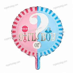 Gender Reveal Round Shaped 18'' Foil Balloon
