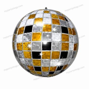 Silver & Gold 4D Orbz Disco Ball 22'' Foil Balloon