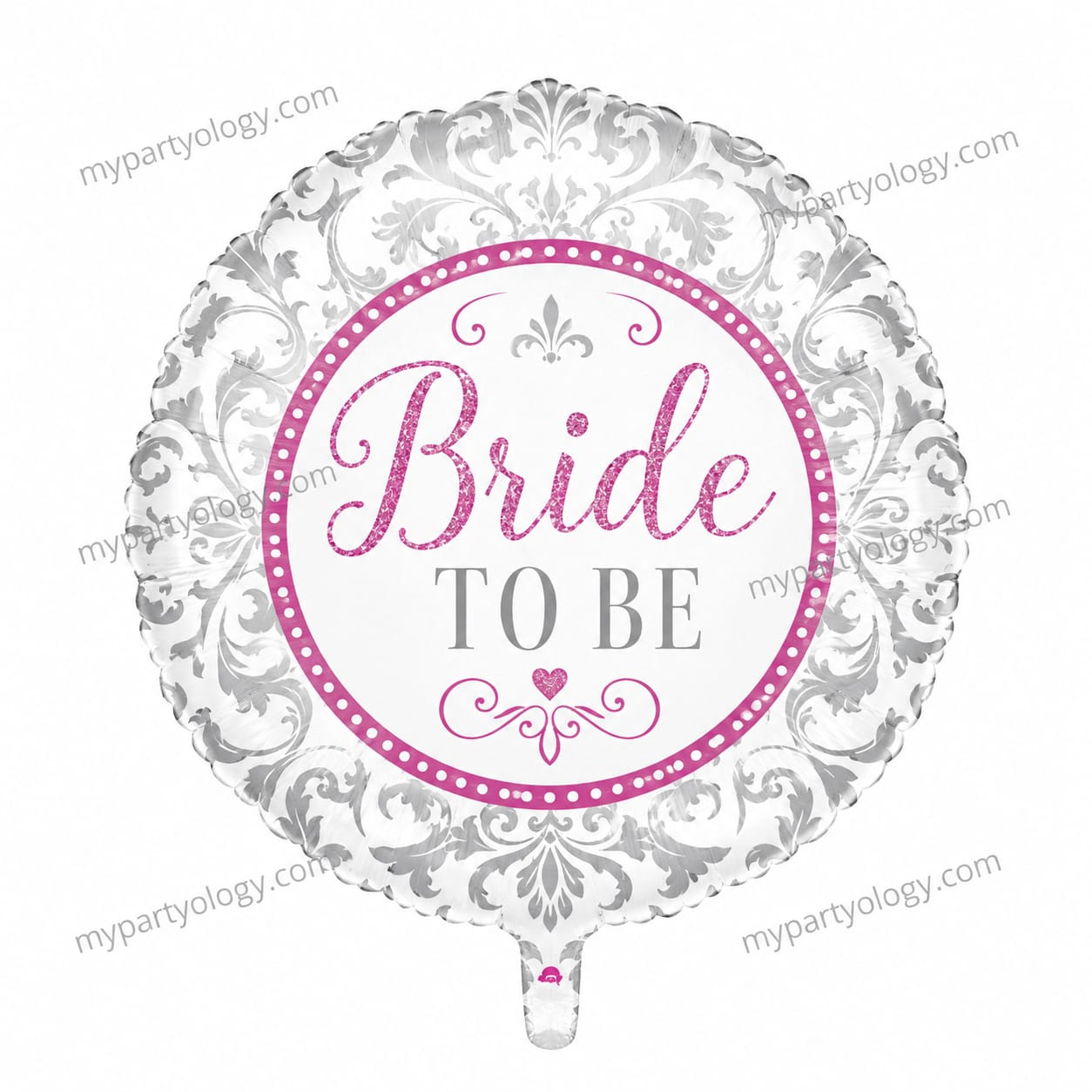 Bride to Be Damansk Silver 18'' Foil Balloon