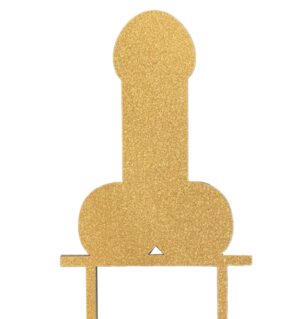 Gold Dicky Glitter Cake Topper