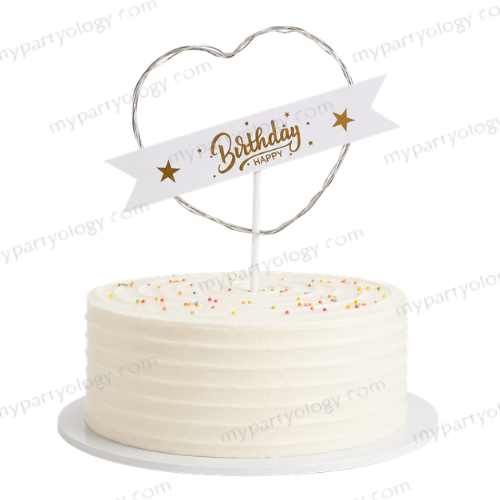 Heart Shape LED Happy Birthday Cake Topper