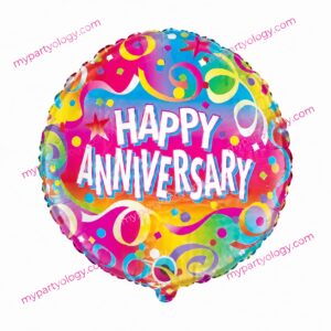Happy Anniversary Colourful Confetti 18'' Foil Balloon (Qualatex)