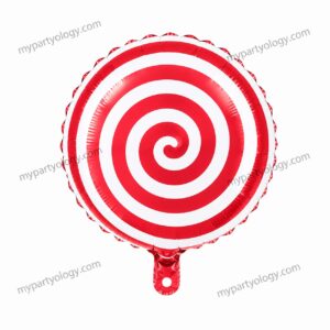 Candy Lollipop Red & White 18'' Foil Balloon