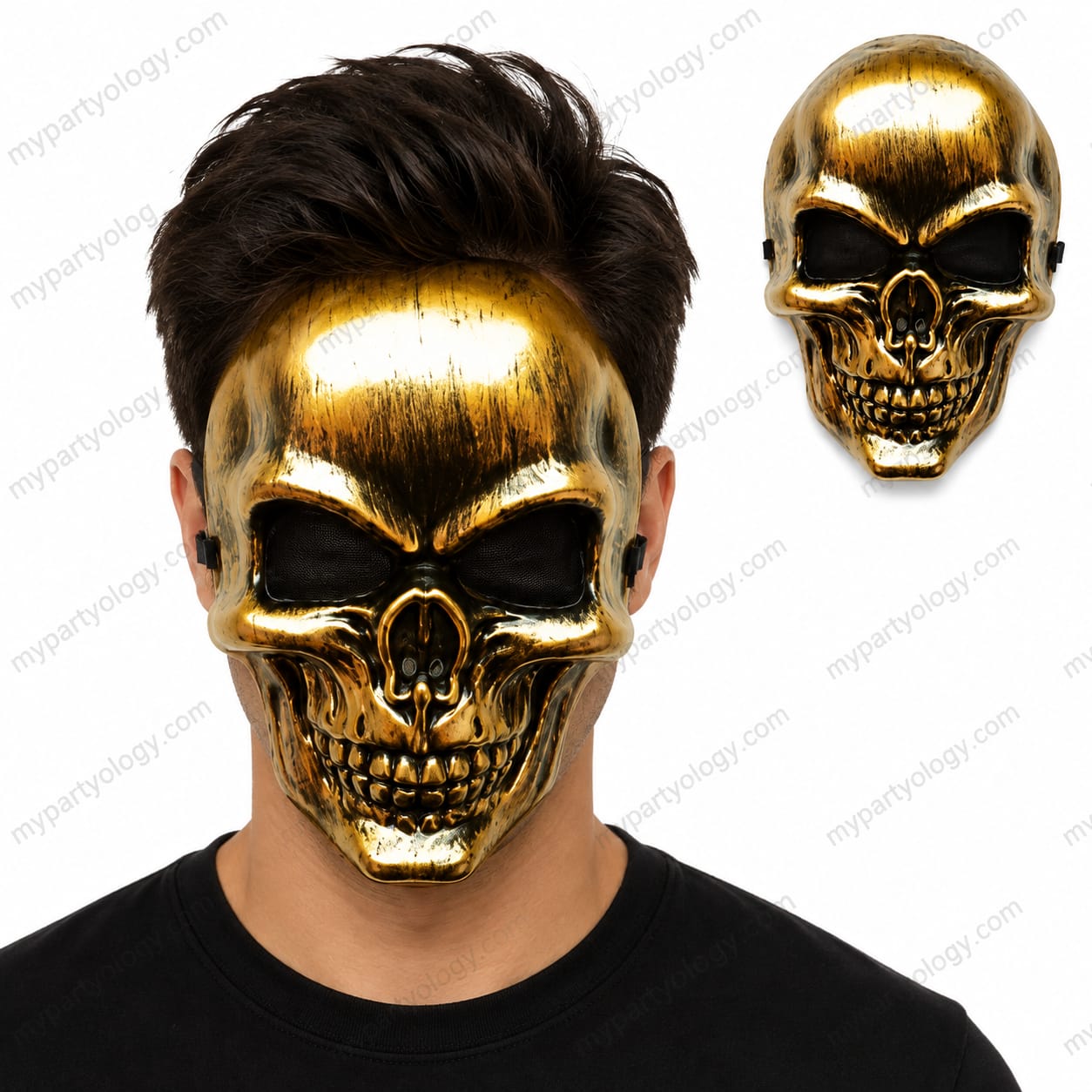 Skeleton Gold Plastic Mask