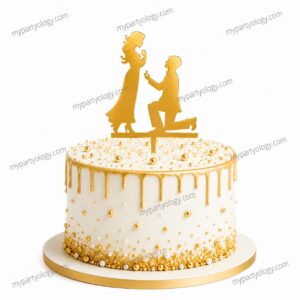 Proposal Gold Cake Topper