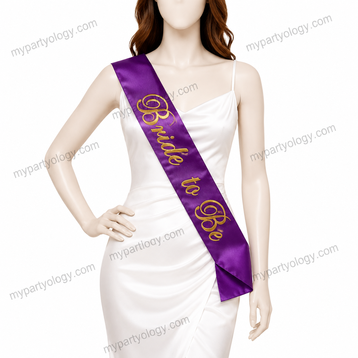 Bride to Be Purple Satin Sash