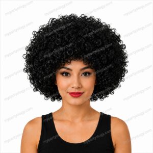 Afro/Malinga Black Wig (Pack of 1)