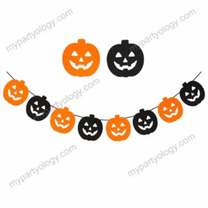 Pumpkin Orange and Black Paper Hanging Decor (Pack of 1)