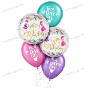 Happy Birthday Ballerina Best Day Ever Balloon Set (Pack of 5)