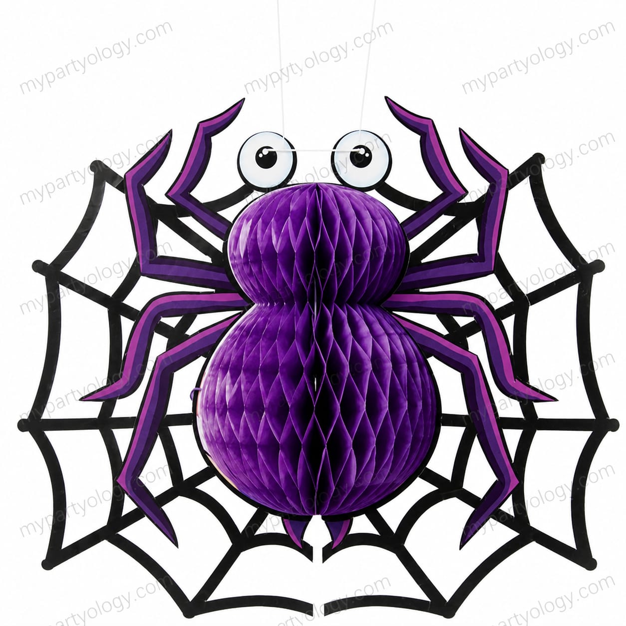 Spider On Web Honeycomb Hanging Decoration (Pack of 1)