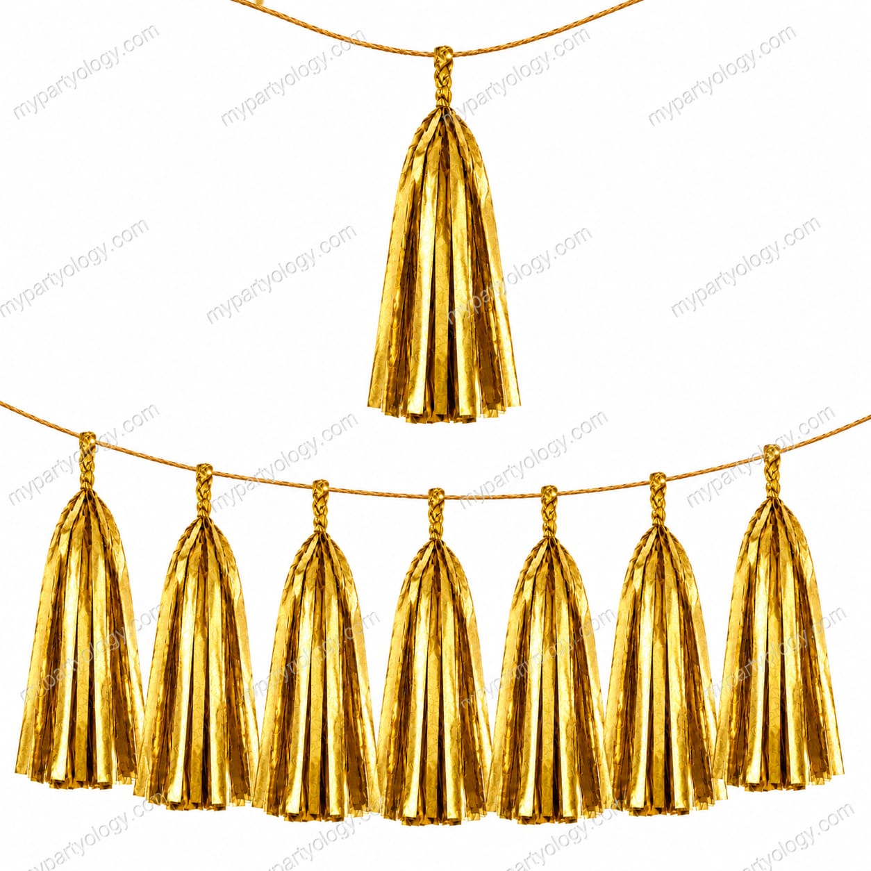 Gold Foil Tassles Hanging Decor Set (Pack of 10)