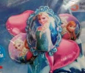Frozen Elsa Mirror with Pink Hearts Foil Balloon Set (Pack of 5)