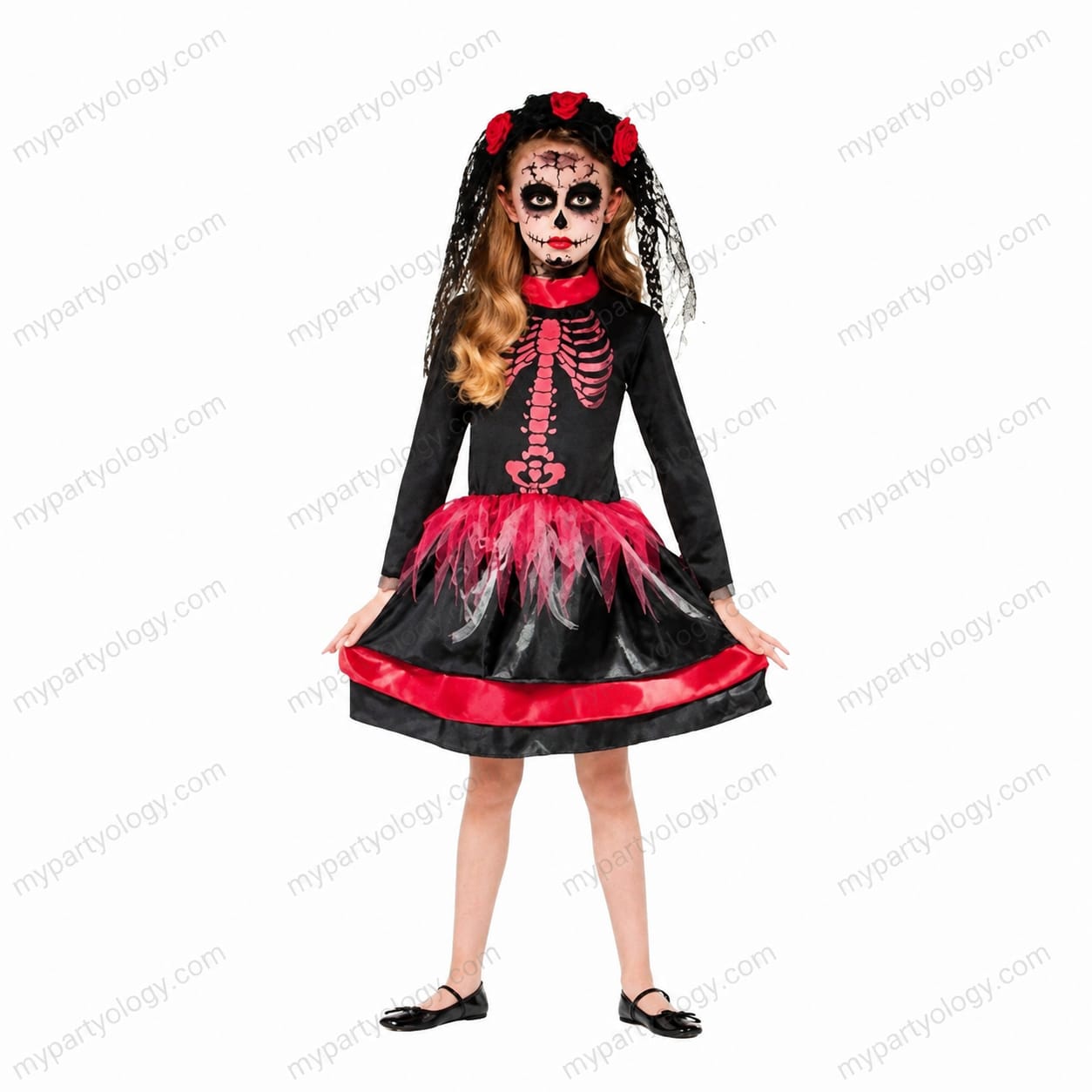 Skelton Bones Tutu Girl Costume