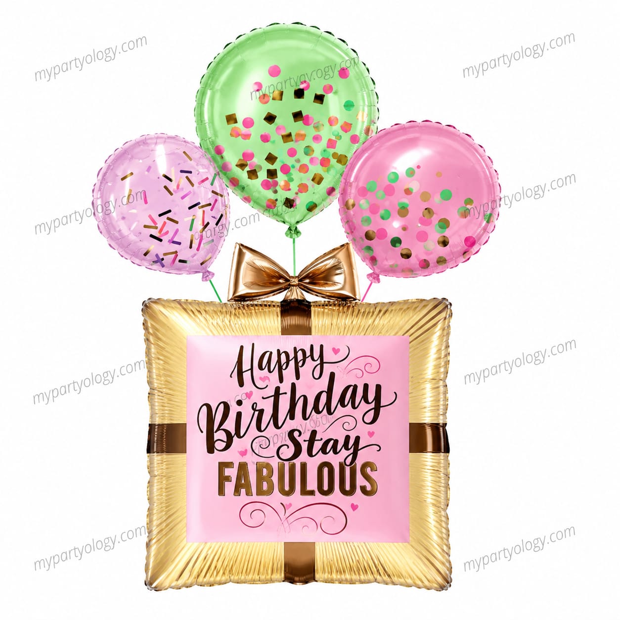 Happy Birthday Stay Fabulous Square 34" Foil Balloon