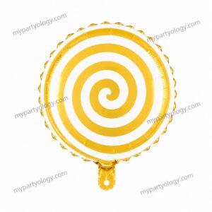 Candy Lollipop Yellow & White 18” Foil Balloon