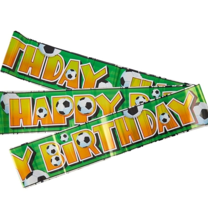 Soccer/Football 3D Happy Birthday Foil Banner