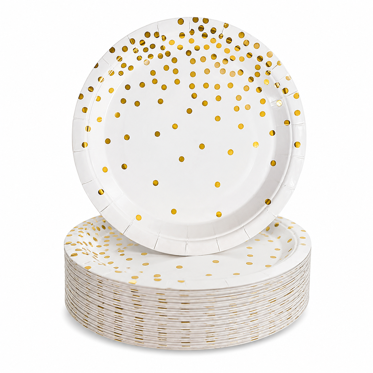 Gold Polka Dots Paper Plates (Pack of 10)