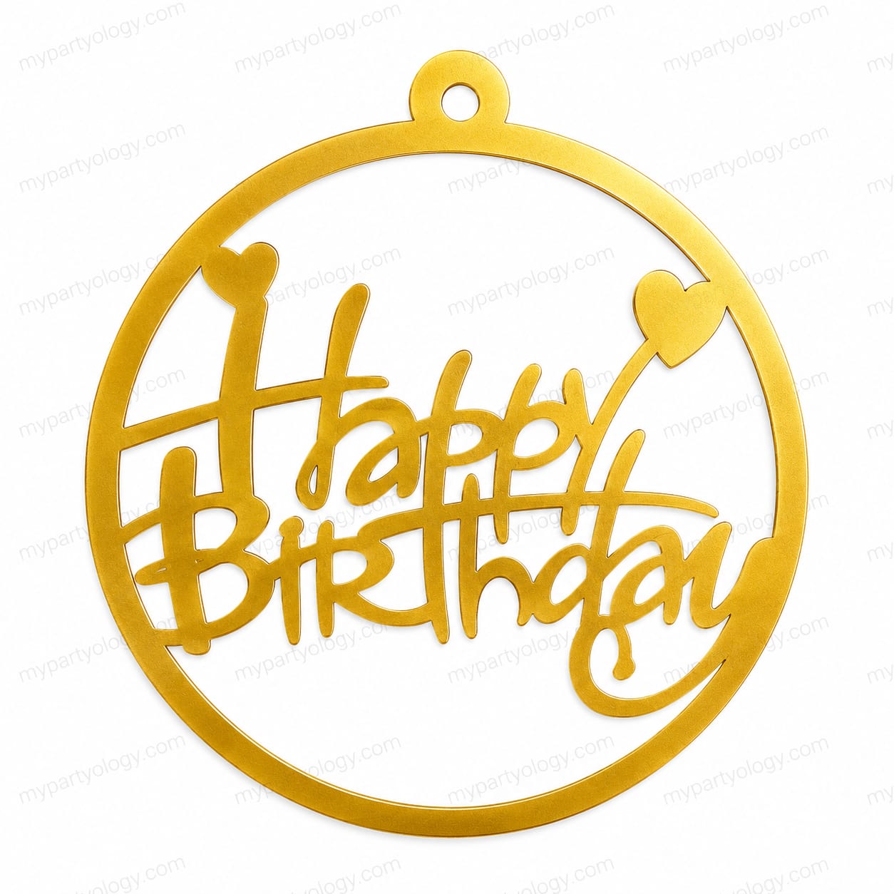 Happy Birthday Gold 16" Hanging Plastic Banner (Pack of 1)