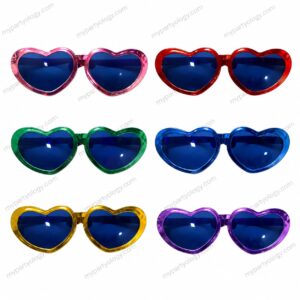 Assorted Coloured Jumbo Hearts Metallic Fancy Goggles (Pack of 1)