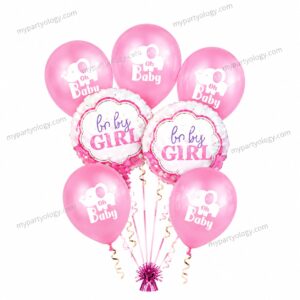 Oh Baby Girl Pink Latex & Foil Balloon Set (Pack of 7)