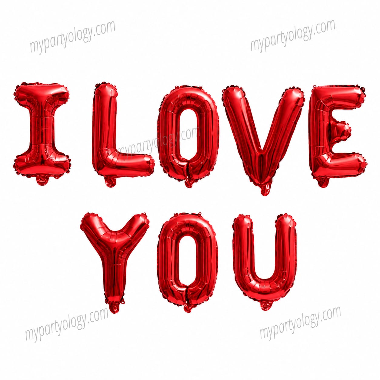 I Love You Red 16" Foil Balloon Banner