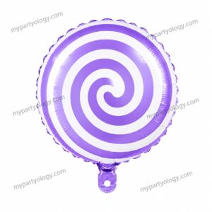 Candy Lollipop Purple & White 18” Foil Balloon