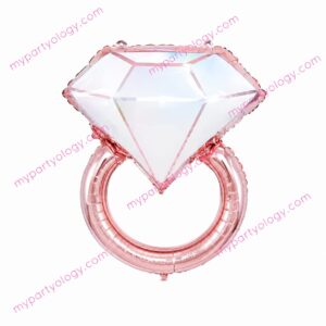 Diamond White & Rose Gold Ring 32" Foil Balloon