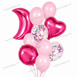 Pink Combi Jinni Foil & Latex Balloon Set (Pack of 10)