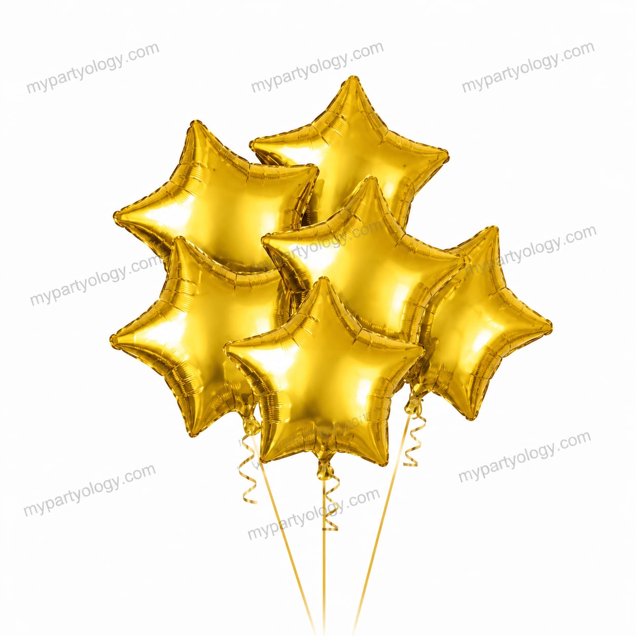 Gold Metallic Star 18" Foil Balloon Set (Pack of 5)