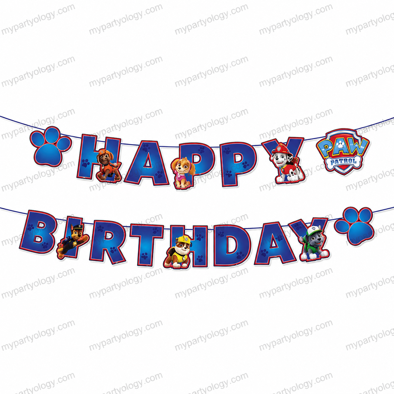 Paw Patrol Happy Birthday Block Banner