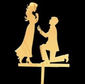Proposal Gold Cake Topper