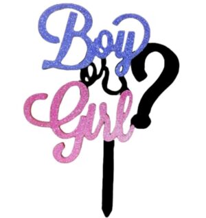 Boy Or Girl Glitter Acrylic Cake Topper