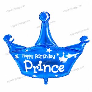 Happy Birthday Prince Crown 26" Foil Balloon