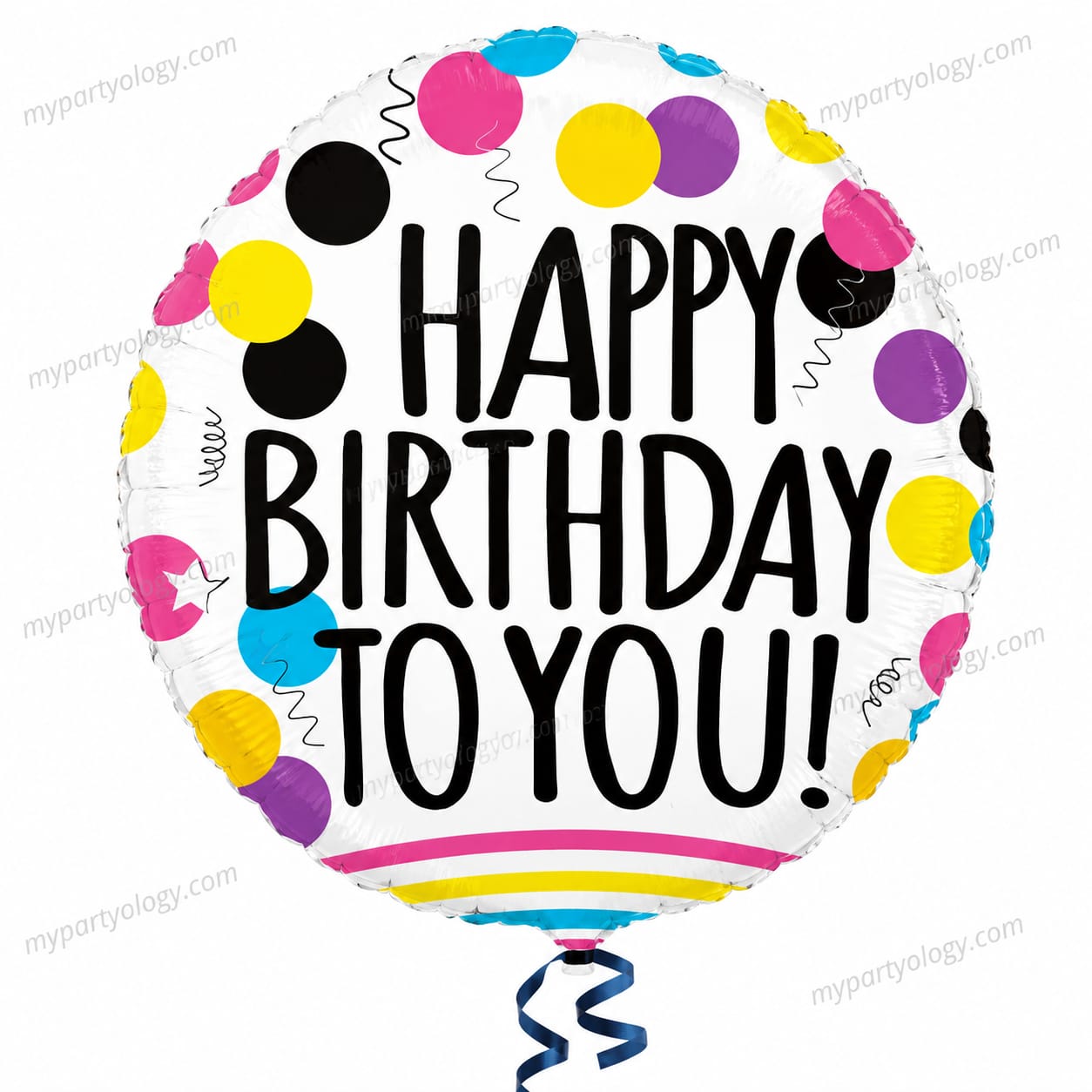 Happy Birthday To You Colourful Polka Dots 18" Foil Balloon (Anagram)