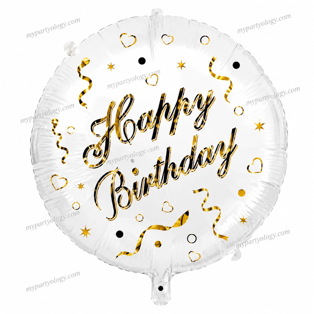 Happy Birthday Gold Confetti 18" Foil Balloon