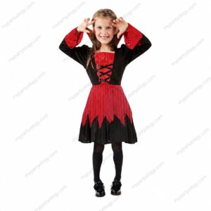 Vampire Red & Black Kids Girls Costume