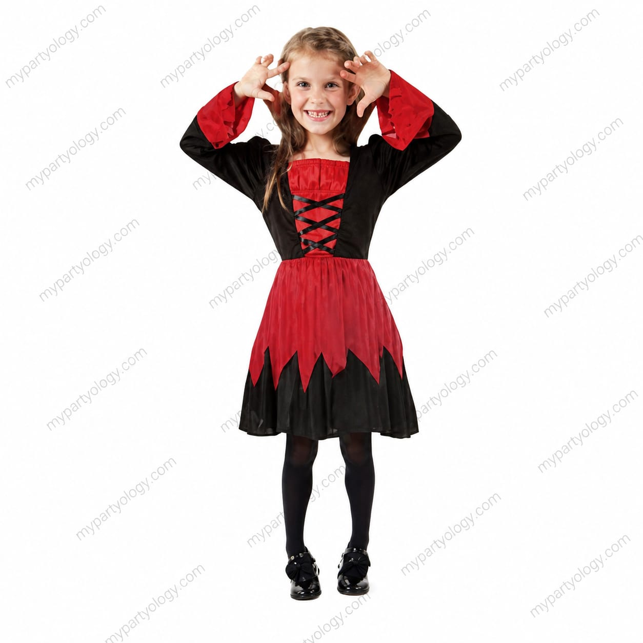 Vampire Red & Black Kids Girls Costume