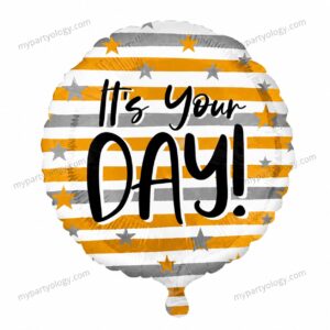 It's Your Day Gold and Silver 18" Foil Balloon