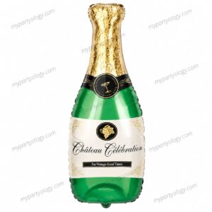 Green & Gold Champagne Bottle 36'' Foil Balloon