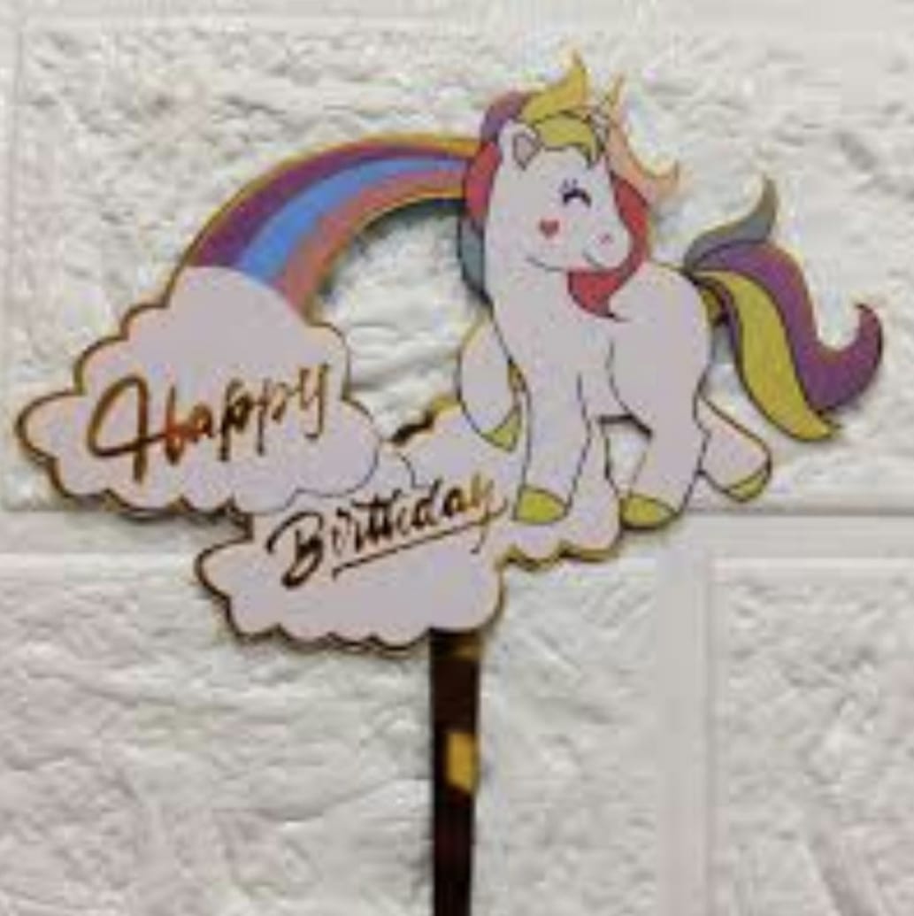 Happy Birthday Unicorn Cake Topper