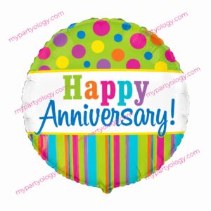 Happy Anniversary Colourful 18'' Foil Balloon (Anagram)