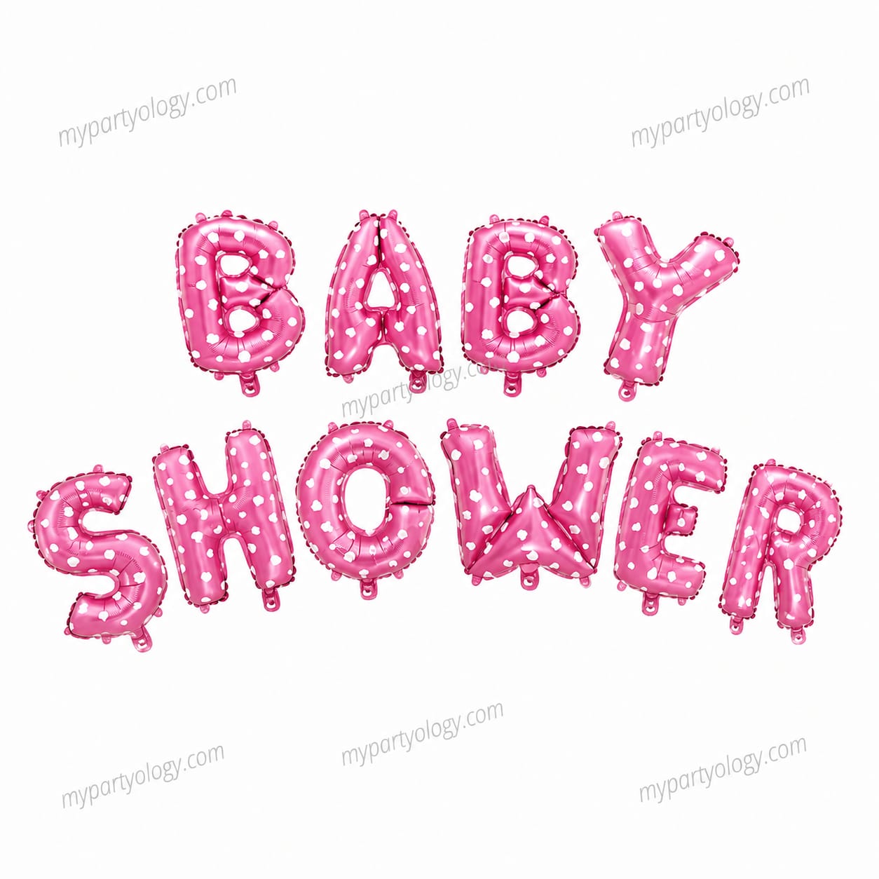Baby Shower Pink with Hearts 16" Foil Balloon Banner