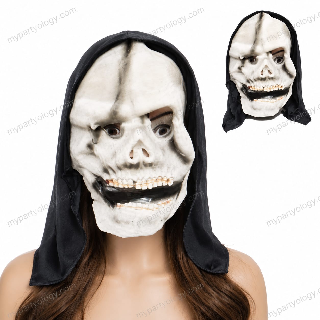 Skeleton Skull Hooded Silicon Mask
