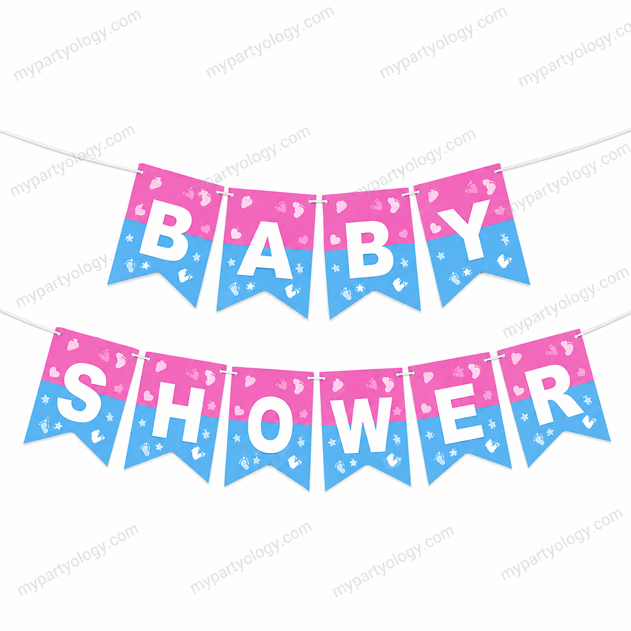 Baby Shower Pink & Blue Paper Banner