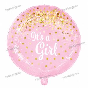 It's A Girl Gold Confetti 18'' Foil Balloon