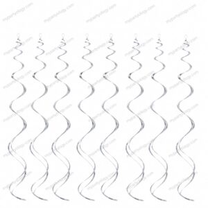 Silver Plastic Swirl Decor 8/pkt