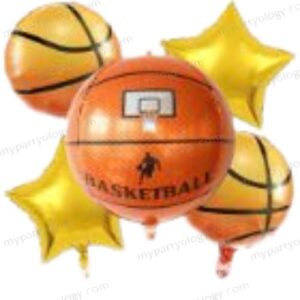 Basketball 4D Foil Balloon Set (Pack of 5)