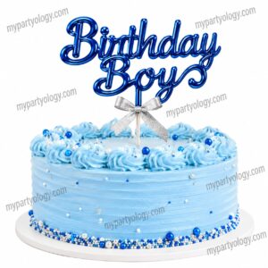Birthday Boy Blue Cake Topper