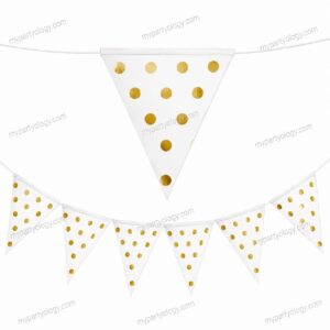 White with Large Gold Dots Flag Banner